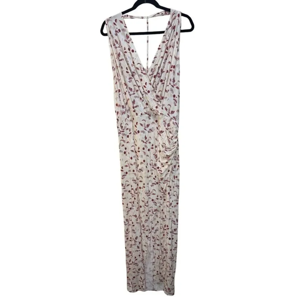 Free People Daria Graphic Maxi Dress in Ivory Combo Size L